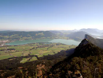 Blick auf Drachenwand und Mondsee